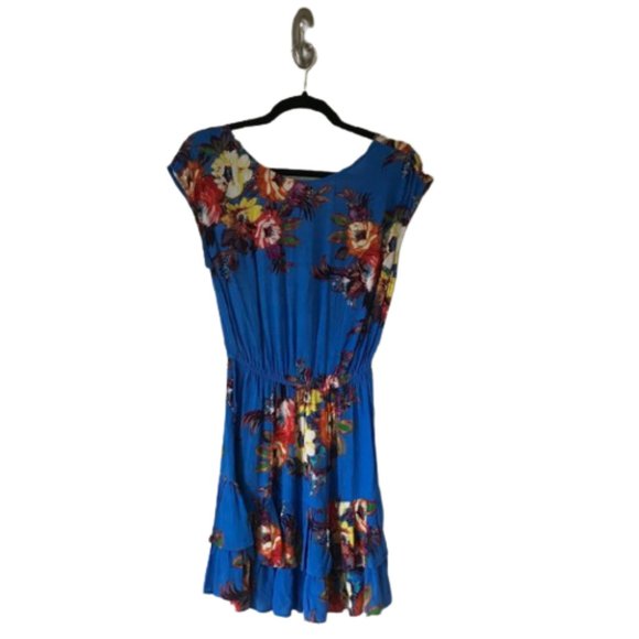 Anthropologie Dresses & Skirts - Anthropologie Boho Floral Mini Dress Blue Size XS
